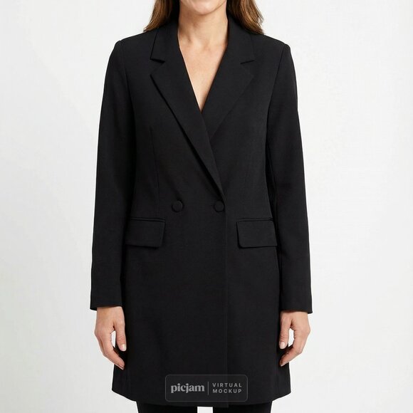 Women's longline black blazer size medium - Picture 2 of 6